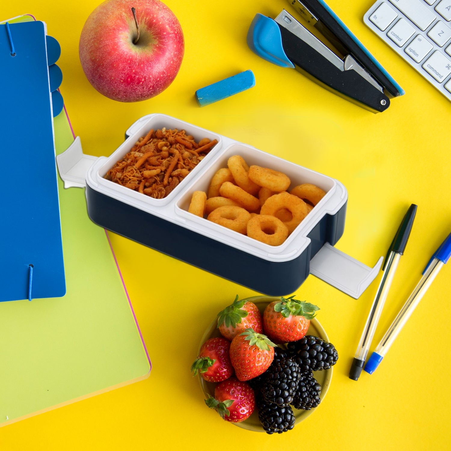 5331 Airtight Lunch Box 2 Compartment Lunch Box Leak Proof Food Grade Material Lunch Box Modern Appearance & Compact Lunch Box With Spoon DeoDap 5331 Airtight Lunch Box 2 Compartment Lunch Box Leak Proof Food Grade Material Lunch Box Modern Appearance & Compact Lunch Box With Spoon DeoDap